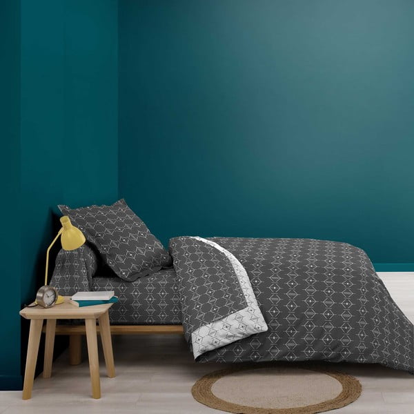 Tumši pelēks vienguļamais kokvilnas segas pārvalks 140x200 cm Aristide – douceur d'intérieur-image-3