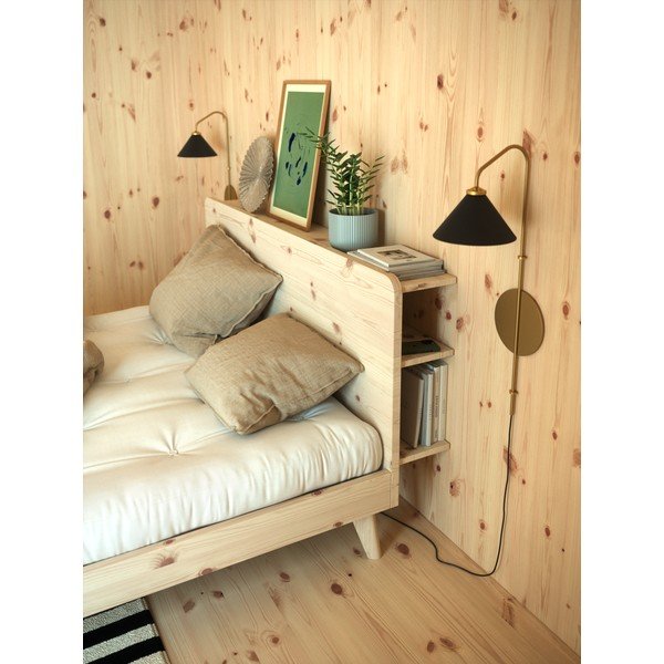 Brūna divguļamā gulta no priedes koka ar režģi 140x200 cm Retreat – Karup Design-image-4