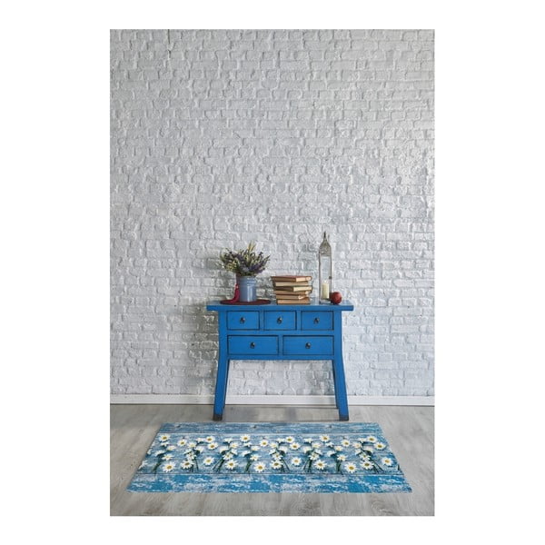 Zils augstas izturības paklājs Floorita Camomilla, 58 x 115 cm