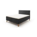 Antracīta pelēka atsperu gulta 180x200 cm Stockholm – Meise Möbel