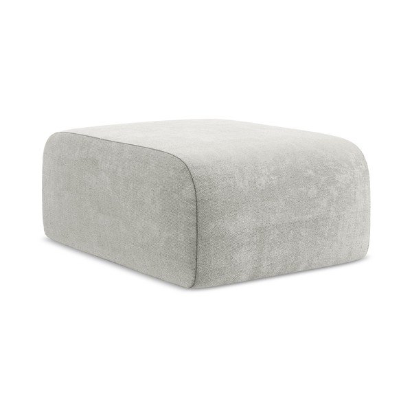 Gaiši pelēks kāju soliņš no šenila auduma Lani – Makamii