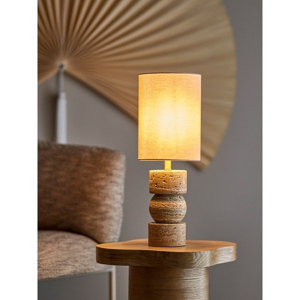 Dabīga toņa akmens galda lampa ar auduma abažūru (augstums 53 cm) Marci – Bloomingville-image-2