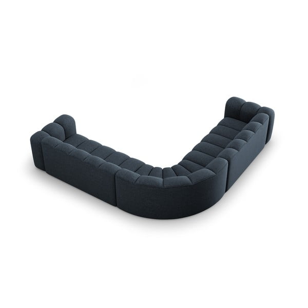 Zils modulārais stūra dīvāns no šenila auduma Lupine – Micadoni -image-3