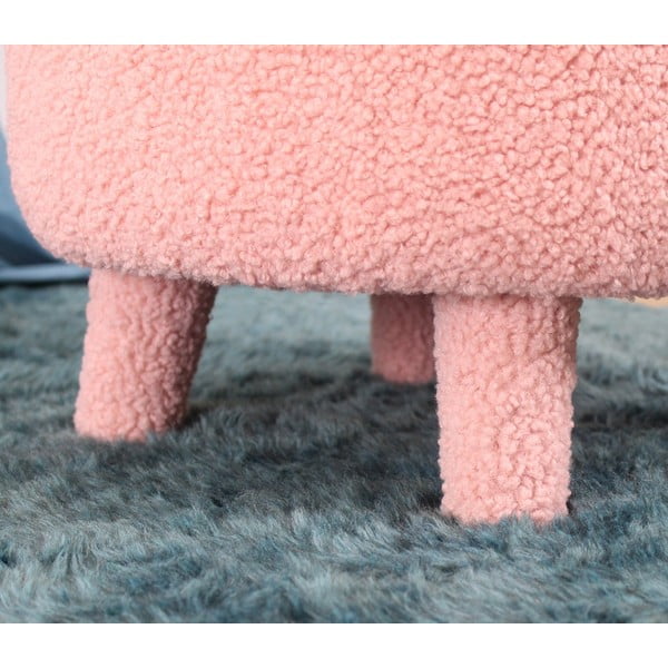 Gaiši rozā bērnu atpūtas krēsls no buklē auduma Moouv – Artie-image-3