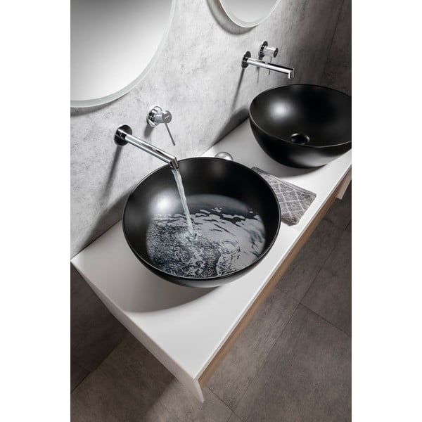 Spīdīgas sudraba krāsas iebūvēts jaucējkrāns izlietnei (ar 1 izvadu) Solaris – Sapho-image-1