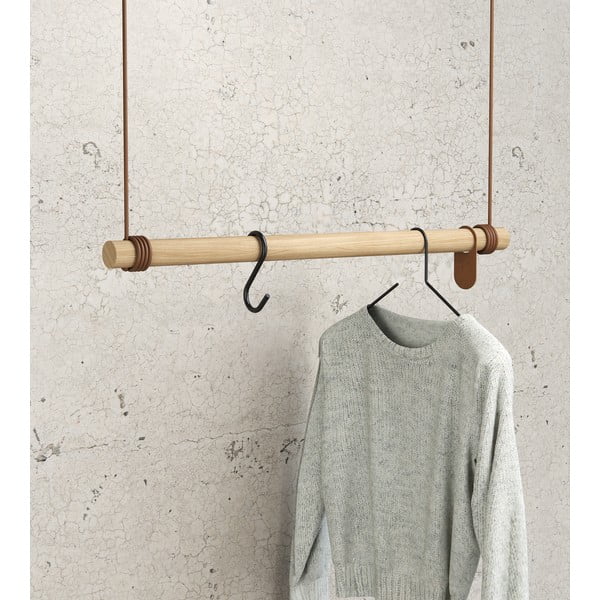 Dabīga toņa ozola masīvkoka sienas pakaramais 80 cm Swing M – LIND DNA-image-2