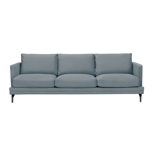 Pelēks dīvāns ar kāju balstu melnā krāsā Windsor & Co Sofas Jupiter