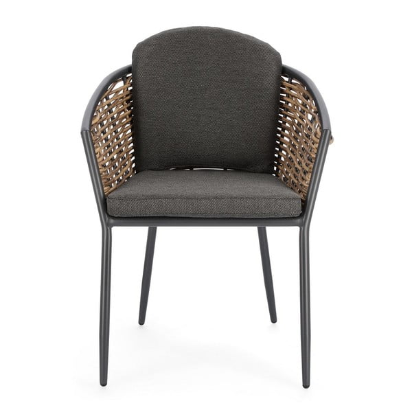 Pelēks metāla dārza krēsls Maribela – Bizzotto-image-4