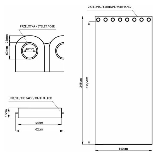 Balts samta aizkars AmeliaHome Velvet, 140 x 245 cm-image-1