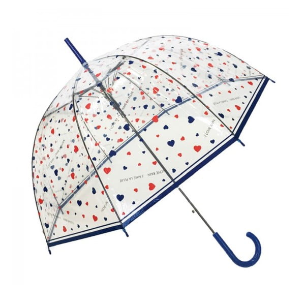Caurspīdīgs lietussargs Ambiance Susino Hearts