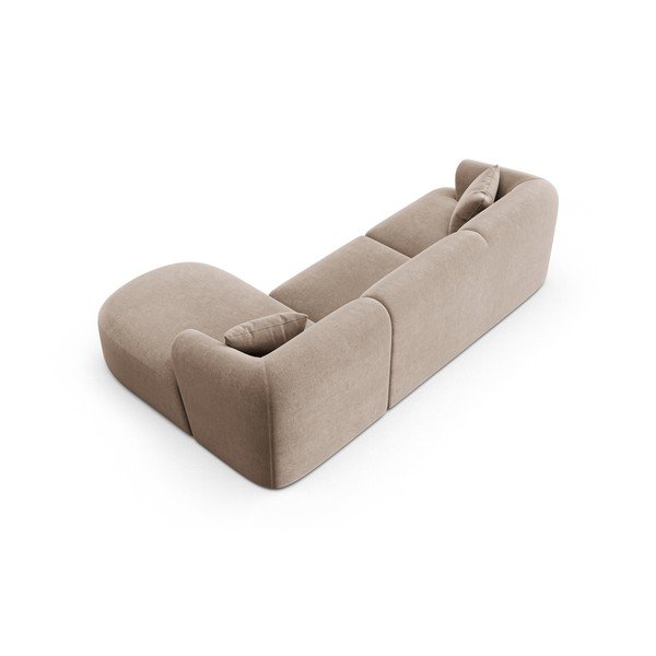 Gaiši brūns samta stūra dīvāns (ar labo stūri/ar zvilni) Campi – Cosmopolitan Design-image-4