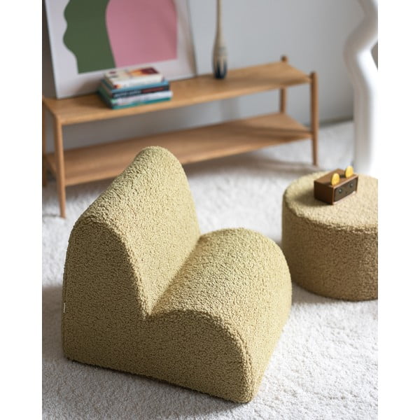 Zaļš bērnu atpūtas krēsls no buklē auduma Cloud – Wigiwama-image-2