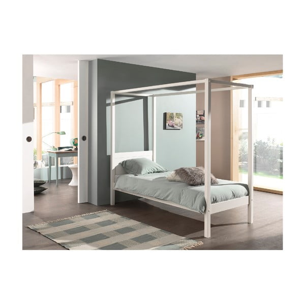 Balta bērnu gulta 90x200 cm PINO CANOPY – Vipack-image-2