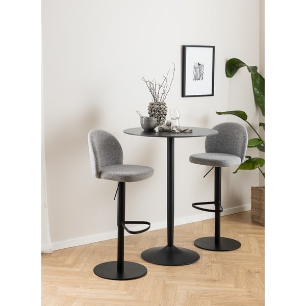 Melns/pelēks bāra krēsls ar regulējamu augstumu (sēdekļa augstums 55 cm) Patricia – Actona-image-1