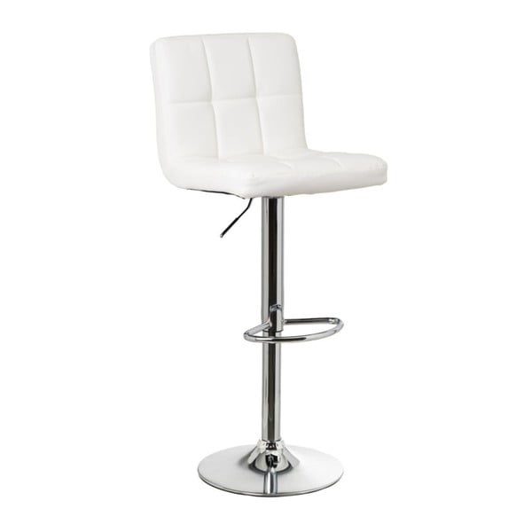 Balti mākslīgās ādas bāra krēsli ar regulējamu augstumu (2 gab.) (sēdekļa augstums 93 cm) – Casa Selección