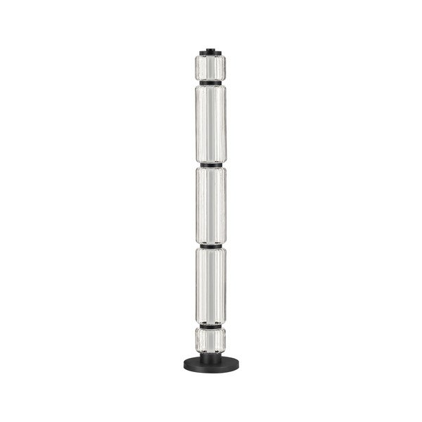 Matēti melna stikla LED stāvlampa (augstums 123 cm) Liesa – Nova Luce