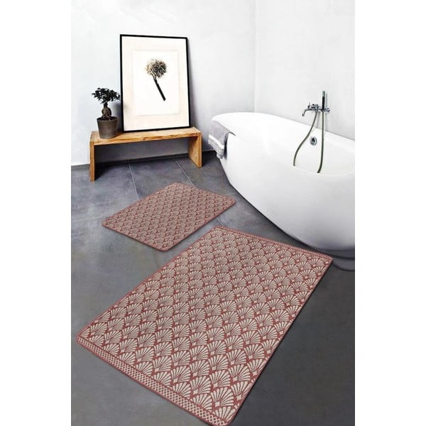 Brūni samta vannas istabas paklājiņi (2 gab.) 60x100 cm – Mila Home-image-2
