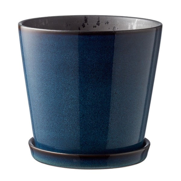 Akmensmasas puķu poda apvalks ø 14 cm Gastro Dark Blue/Black – Bitz-image-3