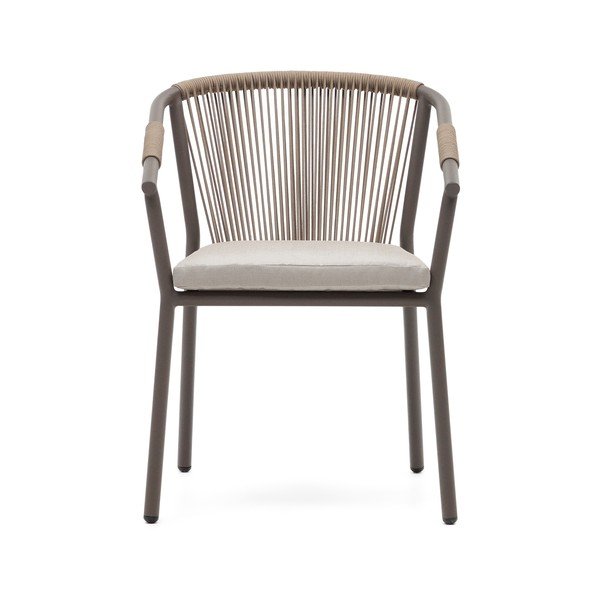 Bēšs metāla dārza krēsls Xelida – Kave Home-image-1