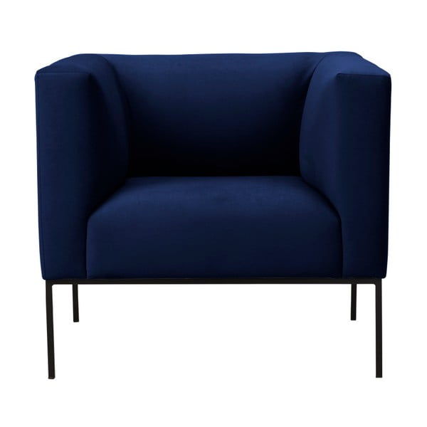 Tumši zils samta atpūtas krēsls Windsor & Co Sofas Neptune