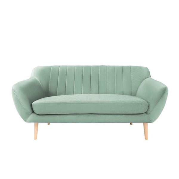Piparmētru zaļš samta dīvāns Mazzini Sofas Sardaigne, 158 cm