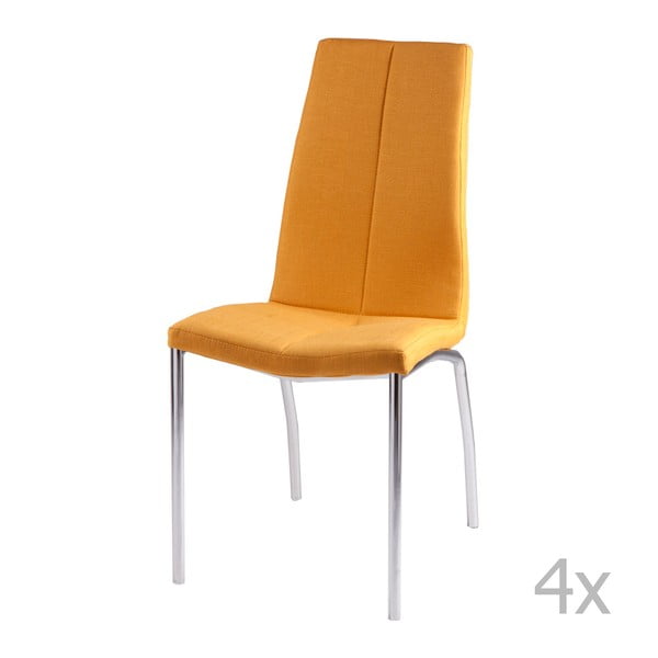 4 dzeltenu ēdamistabas krēslu komplekts sømcasa Carla