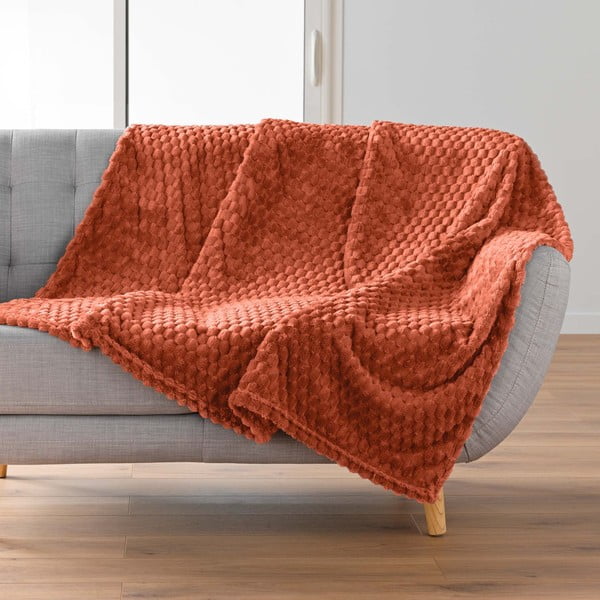 Terakotas oranžs pleds no mikroflaneļa 125x150 cm Mini Frosty – douceur d'intérieur-image-1