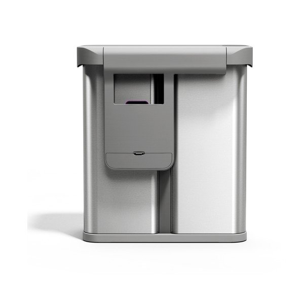 Sudraba krāsas atkritumu šķirošanas/bezkontakta tērauda atkritumu tvertne 34+24 l Dual Sensor – simplehuman-image-2