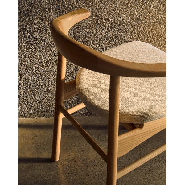 Bēšs/dabīga toņa pusdienu krēsls Timons – Kave Home-image-2