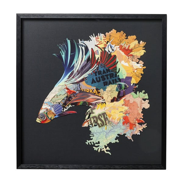 Sienas glezna rāmī Kare Design Betta Fish Colore Left, 65 x 65 cm