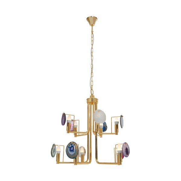 Zelta krāsas metāla piekaramā lampa Glamour – Premier Housewares-image-2