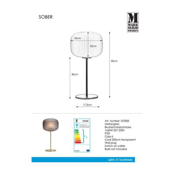 Galda lampa Markslöjd Sober Smoke-image-3