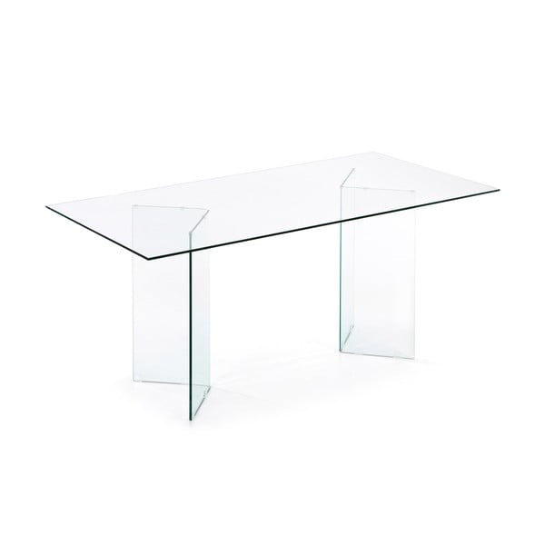 Ēdamgalds ar stikla galda virsmu 90x200 cm Burano – Kave Home