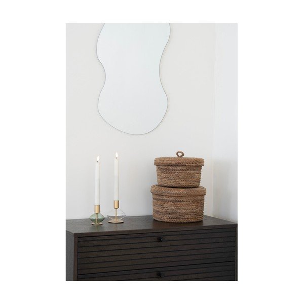Tumši brūna zema kumode ar ozolkoka imitāciju 80x85 cm Kyoto – House Nordic-image-2