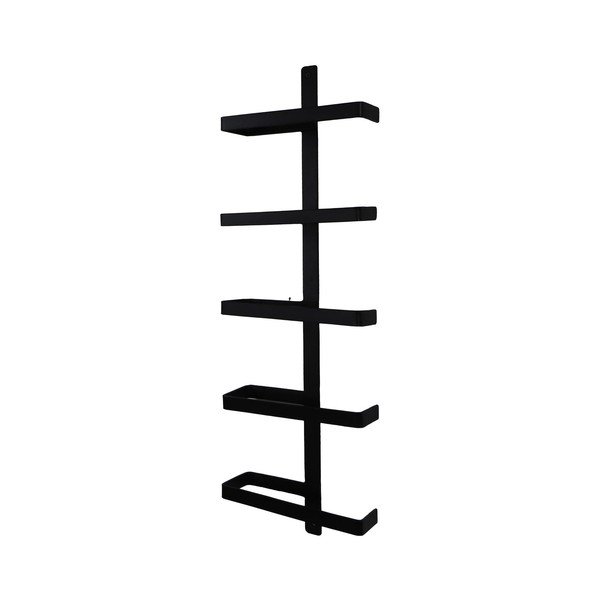 Melns sienas metāla vīna statīvs 5 pudelēm – HSM collection-image-1