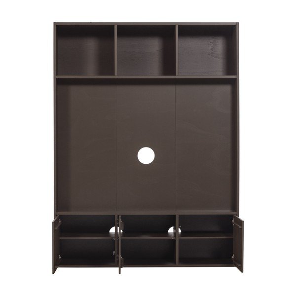 Tumši brūns priedes masīvkoka TV plauktu komplekts 160x215x40 cm Meggy – WOOOD-image-3