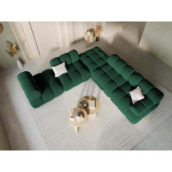 Zaļš samta modulārais dīvāns (ar labo stūri) Bellis – Micadoni Home-image-1
