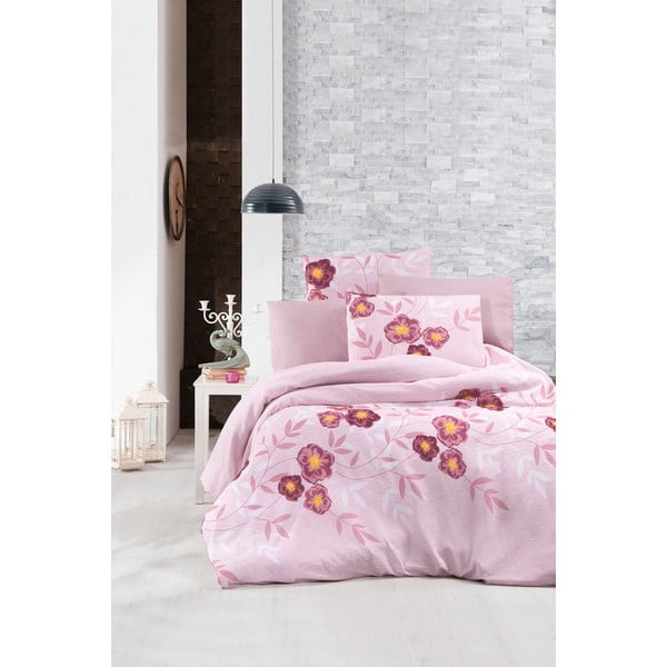 Rozā gultas veļa vienvietīgai gultai Dahlia – Mila Home