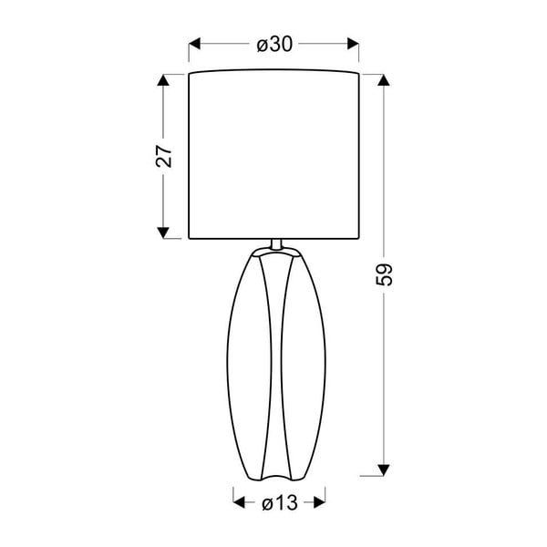 Balta/zaļa galda lampa ar auduma abažūru (augstums 59 cm) Palma – Candellux Lighting-image-2