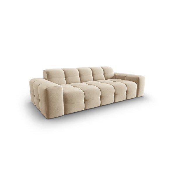 Bēšs samta dīvāns 222 cm Kendal – Micadoni Home-image-3