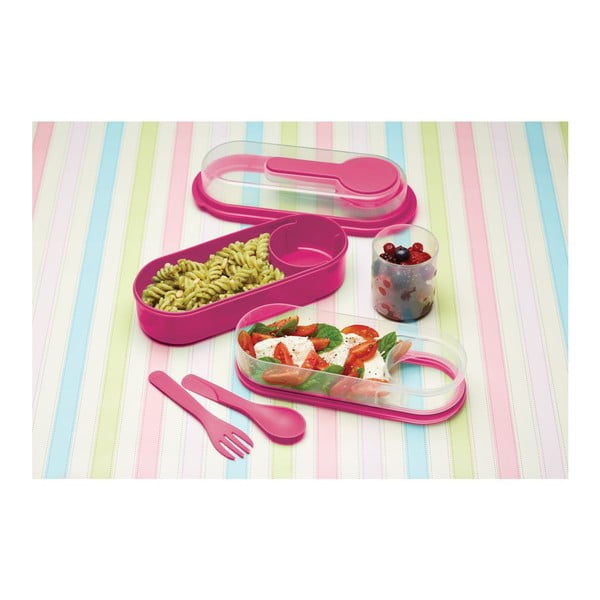 Rozā Kitchen Craft Coolmovers taisnstūrveida uzkodu kaste-image-1