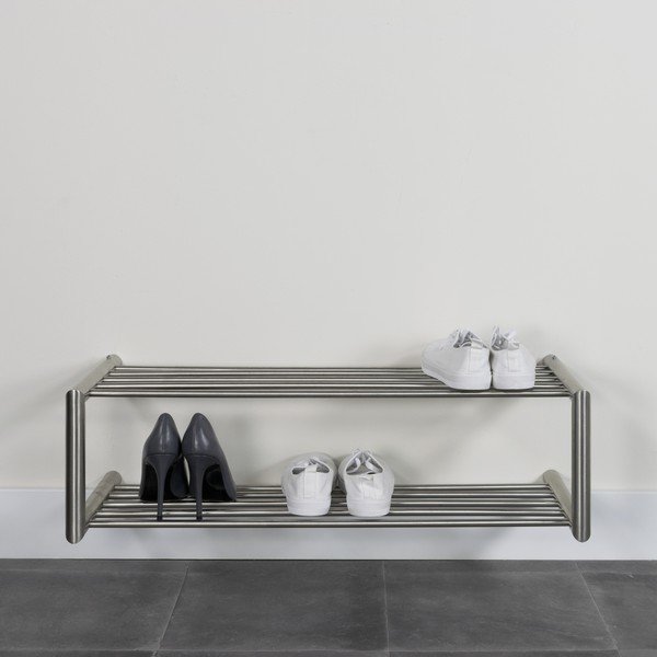 Sudraba krāsas metāla piekarināms apavu plaukts 80x23x33,5 cm Soenz – Spinder Design-image-3