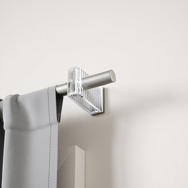 Matētas sudraba krāsas tērauda pagarināma aizkaru stanga 107–305 cm Flute – Umbra-image-2