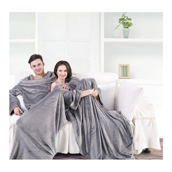 Pelēka mikrošķiedras TV sega DecoKing Lazy, 200 x 170 cm-image-3