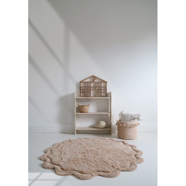 Gaiši rozā mazgājams/ar rokām darināts kokvilnas apaļš paklājs ø 110 cm Sweet April Nude – Nattiot-image-2