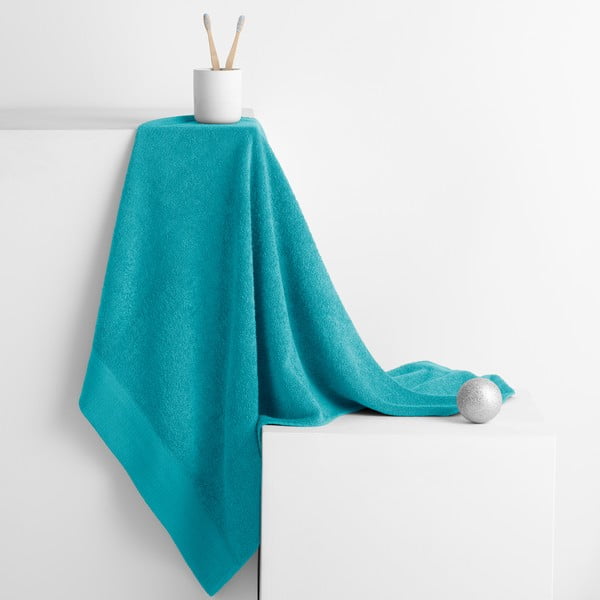 Tirkīzzils frotē kokvilnas dvielis 50x100 cm Amari – Restilo-image-1