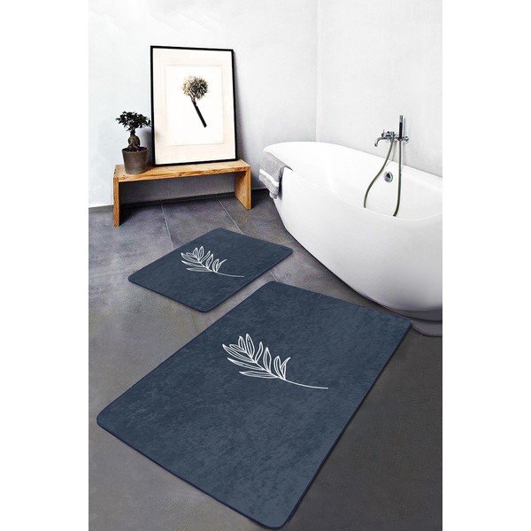 Zili vannas istabas paklājiņi (2 gab.) 60x100 cm – Mila Home-image-2