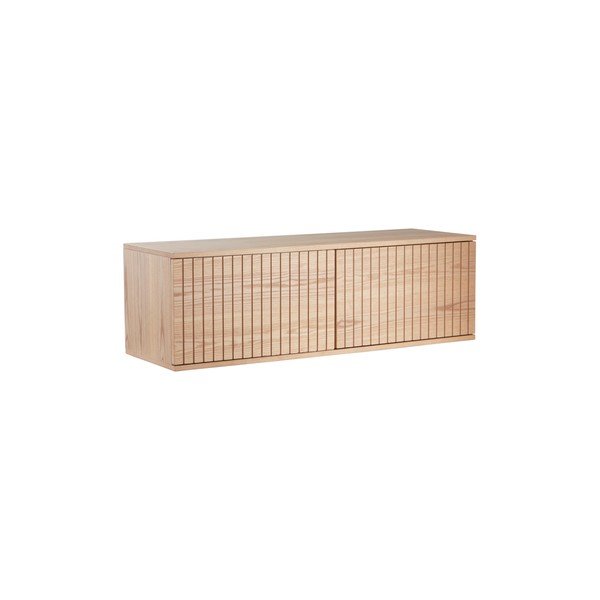 Dabīga toņa TV galdiņš ar oškoka imitāciju 120x38x40 cm Sandviken – Jotex