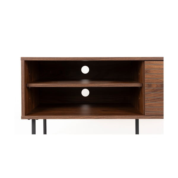 Brūns TV galdiņš ar riekstkoka imitāciju 120x50x40 cm Stripes – White Label-image-4