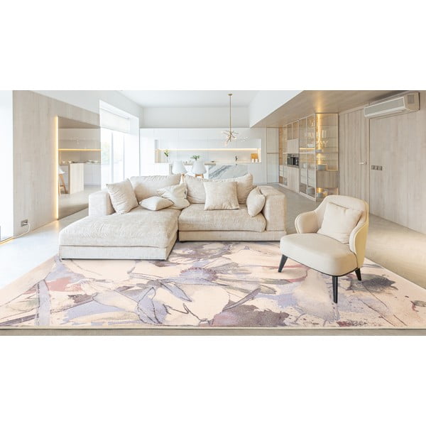 Krēmkrāsas vilnas paklājs 200x300 cm Lilia – Agnella-image-1